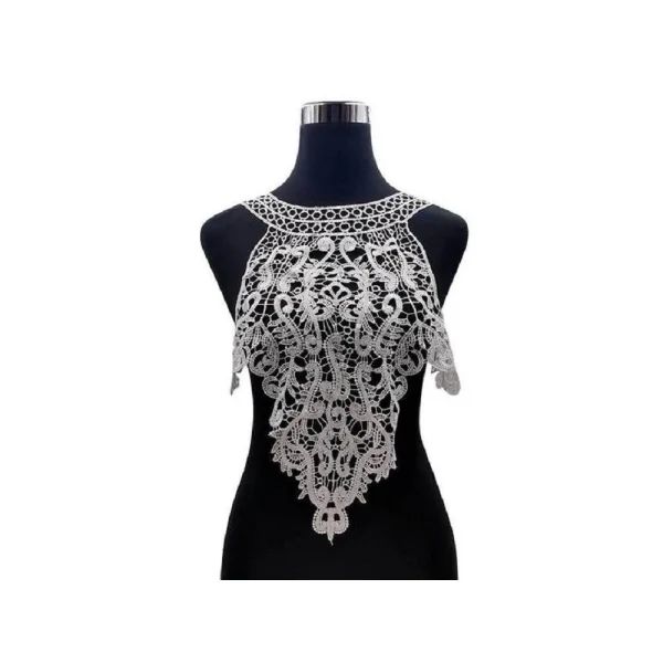 Wewoo Blanc Brodé Dentelle Collier De Fleur En Trois Dimensions Creux Faux … 3