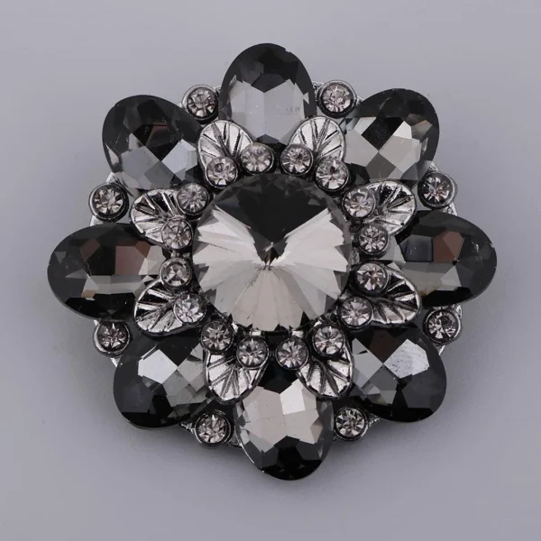 Marque Generique Bouton Alliage Strass Shank Bouton Fleur Décor 3