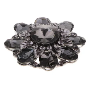 Marque Generique Bouton Alliage Strass Shank Bouton Fleur Décor 13