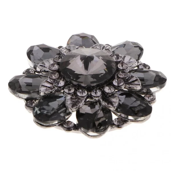 Marque Generique Bouton Alliage Strass Shank Bouton Fleur Décor 5
