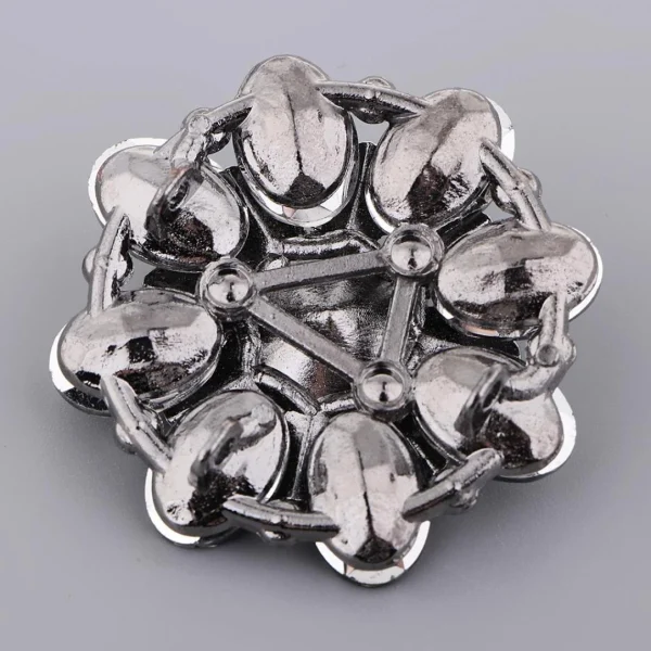 Marque Generique Bouton Alliage Strass Shank Bouton Fleur Décor 6