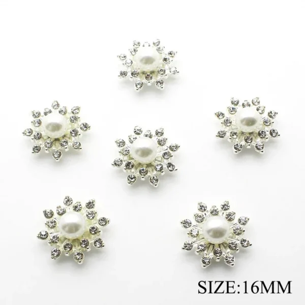 Marque Generique Boutons De Fleurs Strass Dos Plat Strass 3