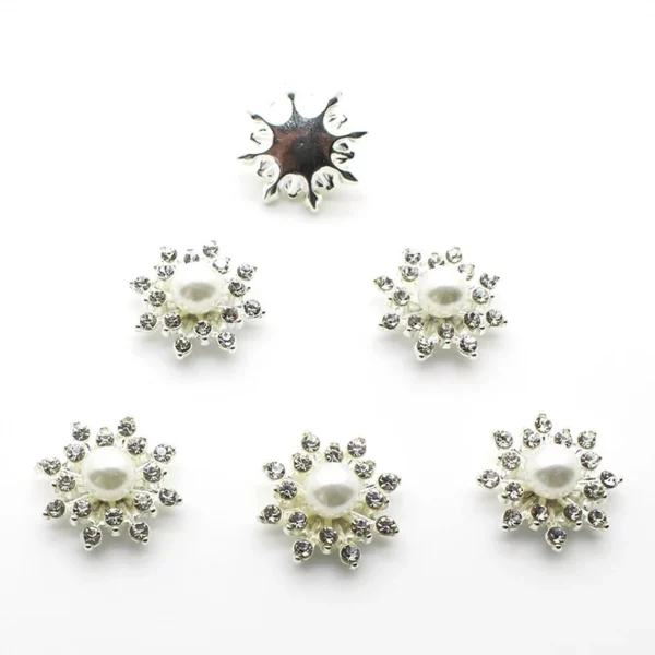 Marque Generique Boutons De Fleurs Strass Dos Plat Strass 4