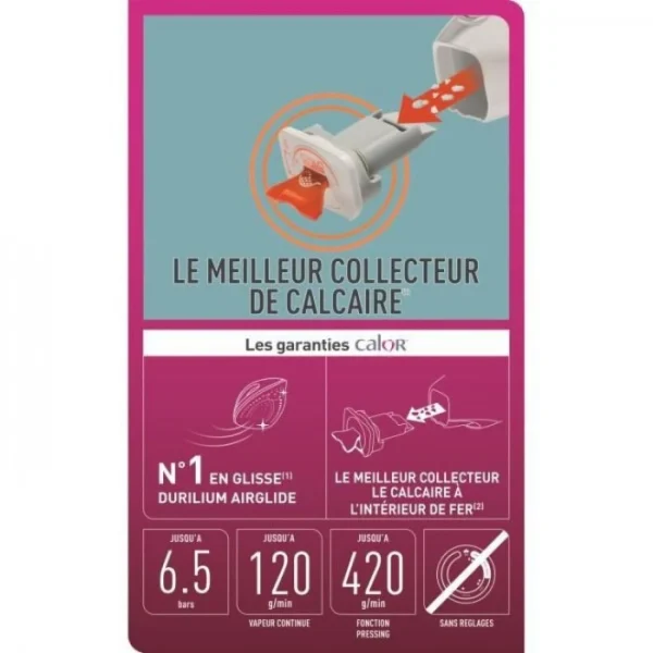 Centrale Vapeur CALOR SV8054C0 Express Anti Calc , 6,5 Bars, Pressing … 3