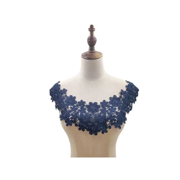 Wewoo Collier En Dentelle Bleu Marine Trois Dimensions Creux Faux Accessoire… 3