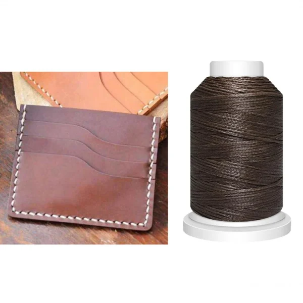Marque Generique Cordon En Polyester Fil Ciré Pour Coudre Le Cuir Artisanal Marron 4