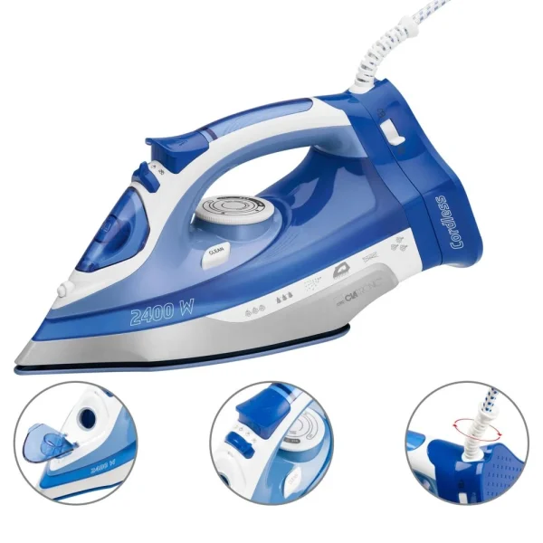 Clatronic Fer à Vapeur Sans Fil Avec Semelle En Céramique Vapeur Verticale 240… 4