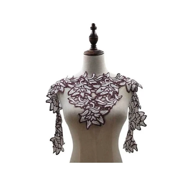 Wewoo Dentelle Bicolore Fleur Broderie Tissu Autocollant Bricolage Vêtement… 3