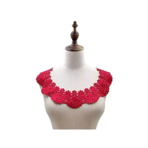 Wewoo Dentelle De Lait De Vin Rouge Brodée Collier Creux Faux Accessoires D… 9