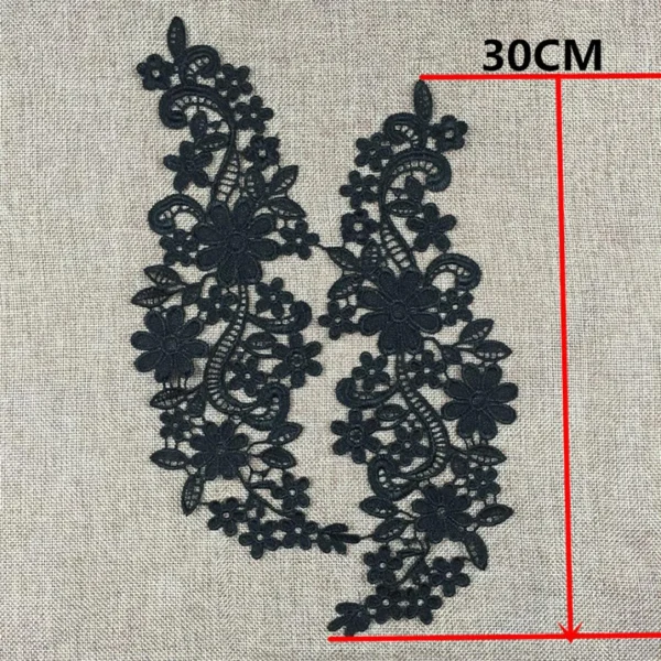 Marque Generique Dentelle De Venise Floral Noir Applique Guipure Dentelle Brodé Motif … 6