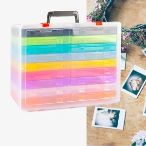 Marque Generique étuis Photo En Plastique 4×6 Boîte De Rangement Colorée 11