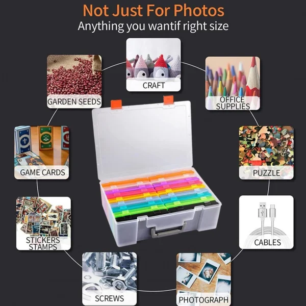 Marque Generique étuis Photo En Plastique 4×6 Boîte De Rangement Colorée 5