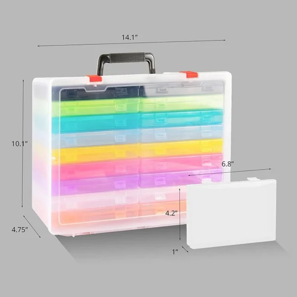 Marque Generique étuis Photo En Plastique 4×6 Boîte De Rangement Colorée 6