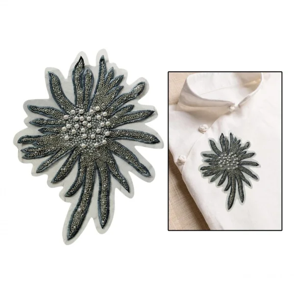 Marque Generique Faux Perles Fleurs Patchs Coudre Sur Pâte Garniture Brodée Appliques… 4