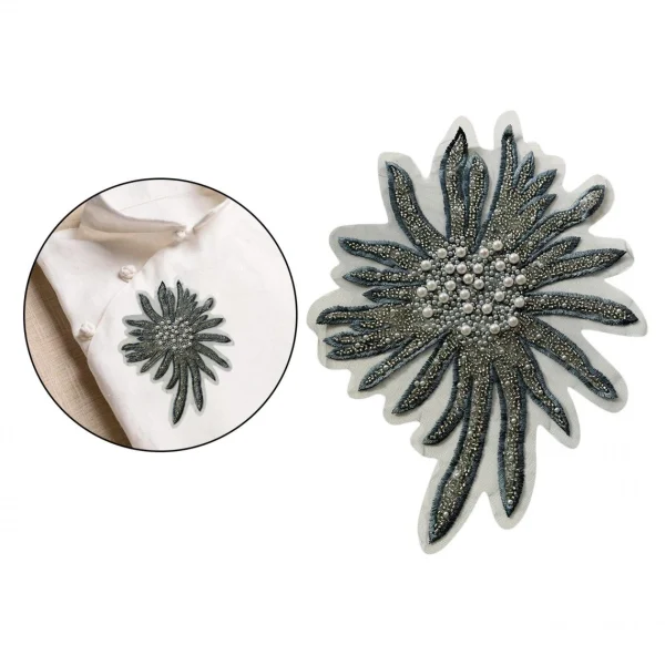 Marque Generique Faux Perles Fleurs Patchs Coudre Sur Pâte Garniture Brodée Appliques… 6