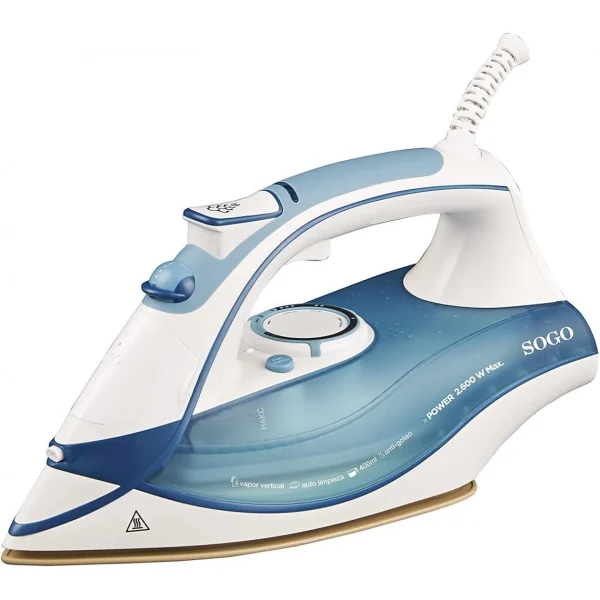 Sogo Fer à Repasser De 0,4L 2600W Bleu Blanc 1