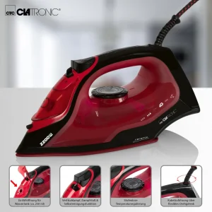 Clatronic Fer à Repasser Vapeur, Semelle En Céramique, Vapeur Verticale, 7 Fon… 9