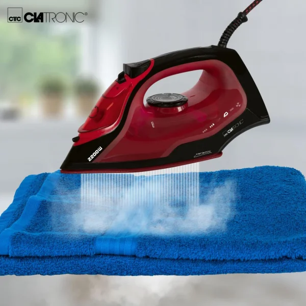 Clatronic Fer à Repasser Vapeur, Semelle En Céramique, Vapeur Verticale, 7 Fon… 6