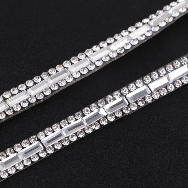 Marque Generique Garniture Dentelle Cristal Strass Ruban Lace 5