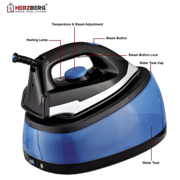 Herzberg HG-8039: Fer à Repasser De 2200 W Avec Station De Vapeur 4