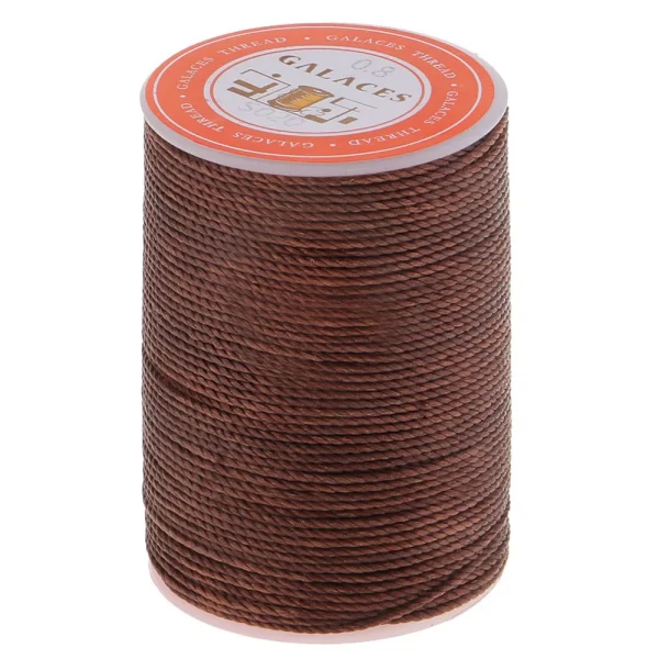 Marque Generique Fil De Cire Polyester Rond De 0.8mm Couture Couture Bricolage Brun Fon… 1