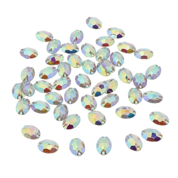 Marque Generique 50pcs Ovale Coudre Des Pierres De Strass Cristal Perles Couture Bricol… 1