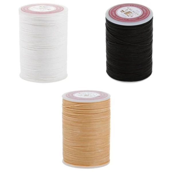 Marque Generique 3 Rouleaux (85m) Cordon Cire Blanc Noir Et Beige Pour Bracelet / Colli… 1