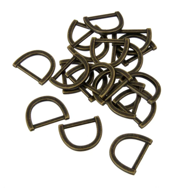 Marque Generique 20pcs Métal D-anneau Boucle Boucle Anneau Pour Sangle Gardien Bronze 1