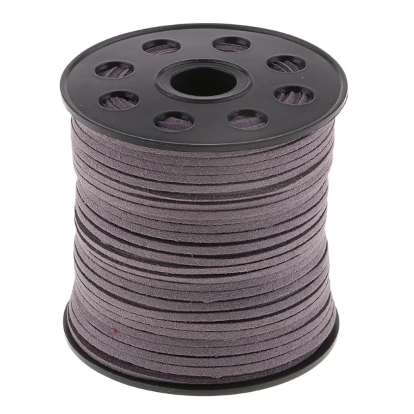 Marque Generique 100 Yards Faux Suede Cuir Cordon Fil Fil DIY Bracelet Collier Gris Fon… 1