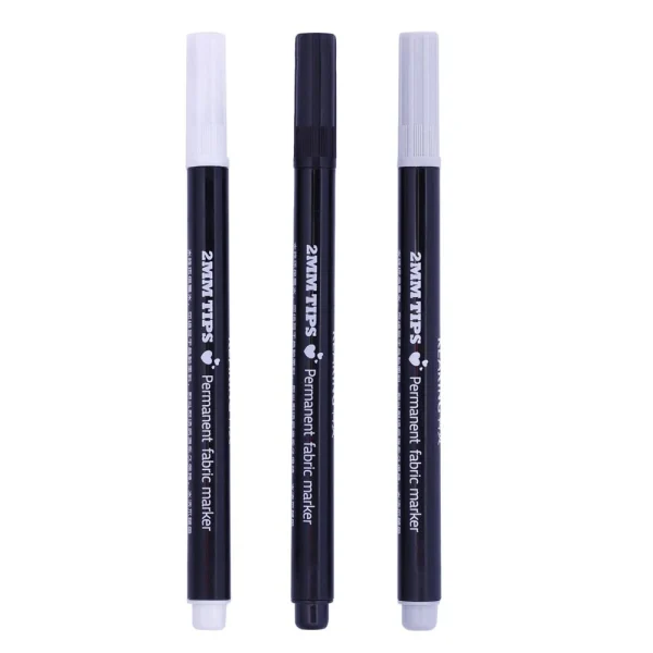 Marque Generique Stylos Permanents De Fabricant De Tissu De 3Pcs / Set 2mm Pour Le Sac … 1