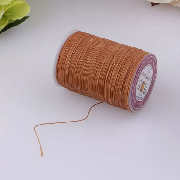 Marque Generique Fil à Cirer Rond De Polyester De 130 Mètres Cousant Piquant Brun 1