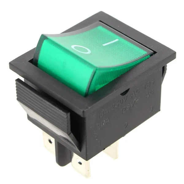Divers Marques Interrupteur Marche/arret 4 Cosses Vert Pour Centrale Vapeur Universel 1