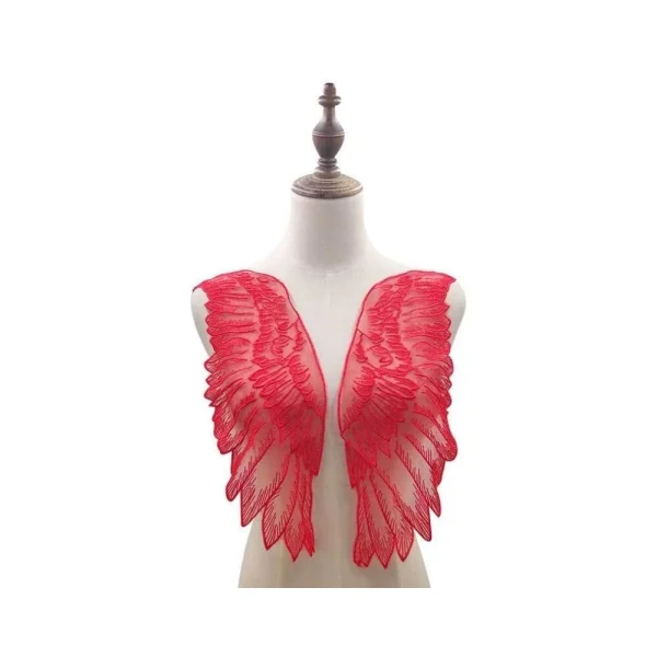 Wewoo Rouge 1 Paire Organza Ailes Forme Broderie Bricolage Vêtements Access… 3