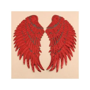 Wewoo Rouge Une Paire De Paillettes Aile De Plume Forme Autocollant De Patch… 9