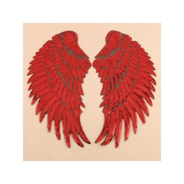 Wewoo Rouge Une Paire De Paillettes Aile De Plume Forme Autocollant De Patch… 3