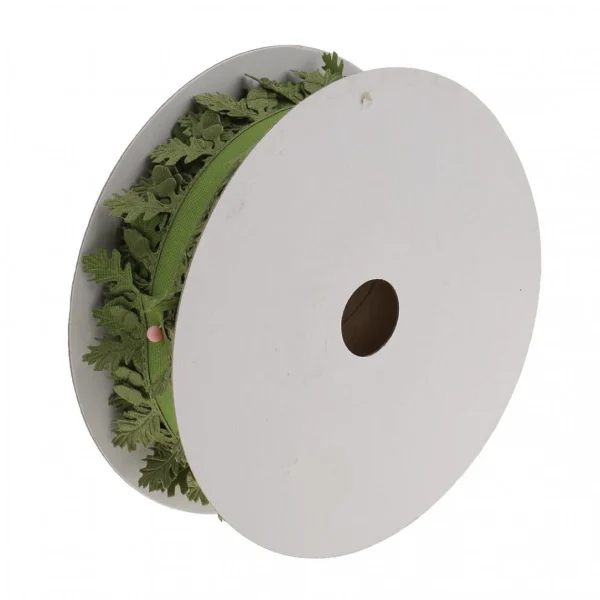 Marque Generique Rouleau De Ruban Décoratif Feuilles Motif Tissu Décor Vert Embelliss… 5