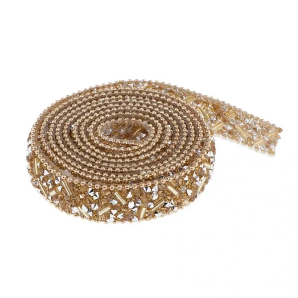 Marque Generique Strass Thermocollant Pour Vetement Ruban Doré 5