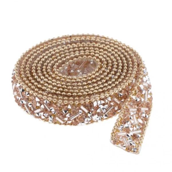 Marque Generique Strass Thermocollant Pour Vetement Ruban Doré 3
