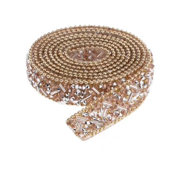 Marque Generique Strass Thermocollant Pour Vetement Ruban Doré 4