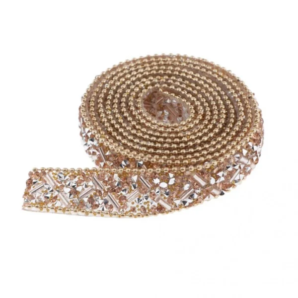 Marque Generique Strass Thermocollant Pour Vetement Ruban Doré 6